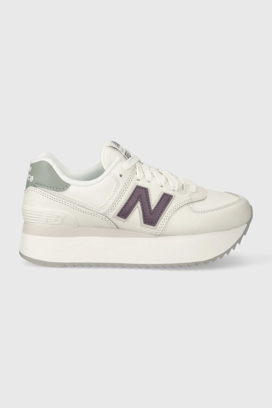 Kožne tenisice New Balance WL574ZFG platforma bijela WL574ZFG