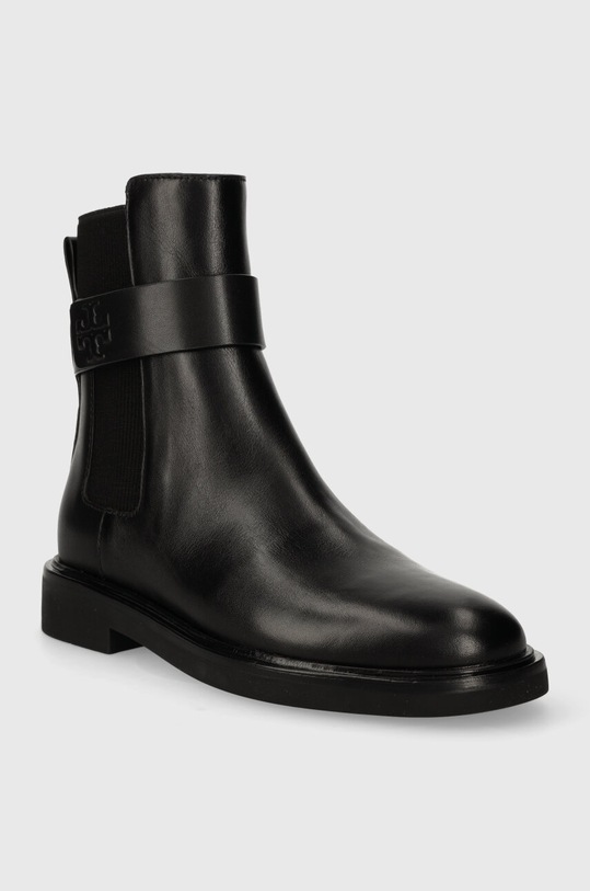 Tory Burch sztyblety skórzane DOUBLE T CHELSEA BOOT 152831.004 czarny AW23
