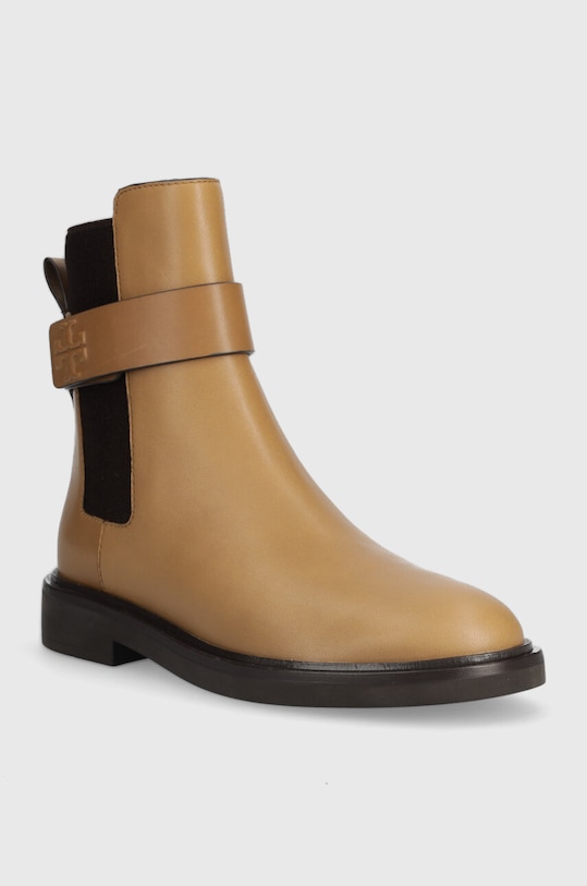 Tory Burch ghete chelsea de piele DOUBLE T CHELSEA BOOT 152831.200 maro AW23