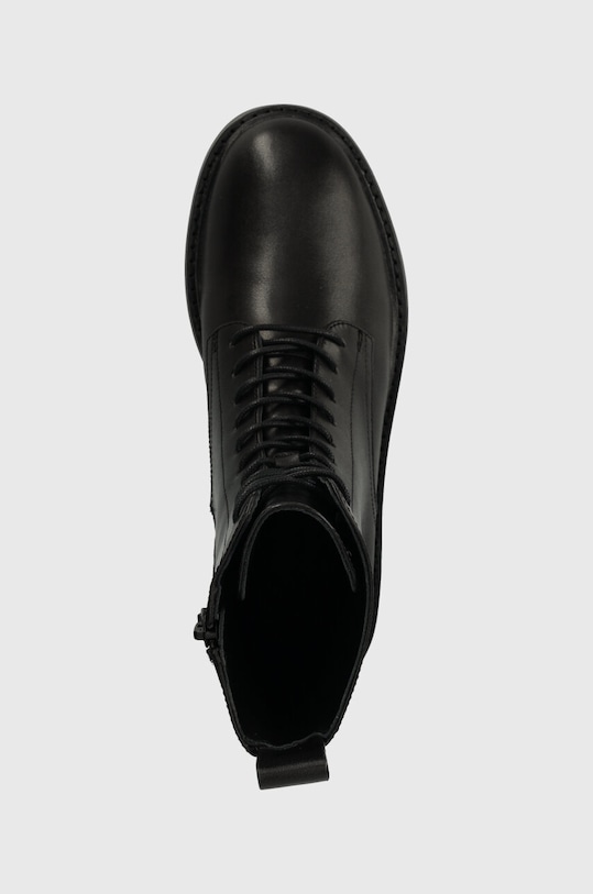 Tory Burch cizme de piele DOUBLE T COMBAT BOOT negru 154336.006