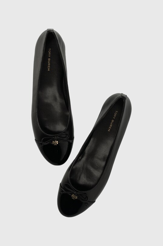 Kožené balerínky Tory Burch CAP-TOE BALLET lakovaná koža čierna 154511.004