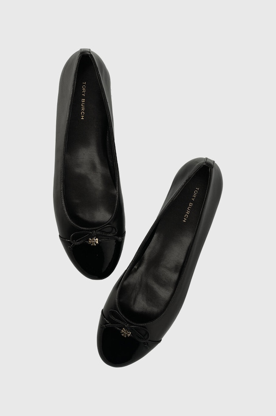 Tory Burch baleriny skórzane CAP-TOE BALLET skóra lakierowana czarny 154511.004