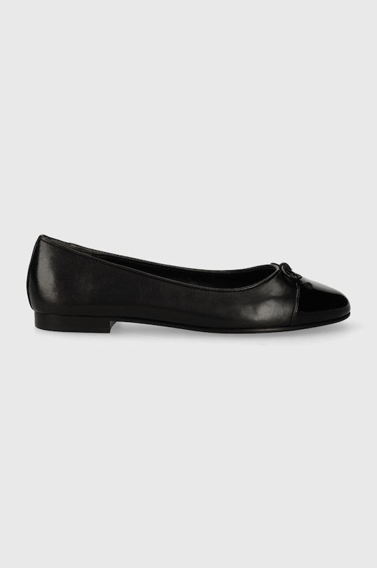 Tory Burch baleriny skórzane CAP-TOE BALLET 154511.004 czarny SS25