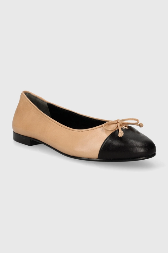 Încălțăminte Tory Burch balerini de piele CAP-TOE BALLET 154513.200 bej