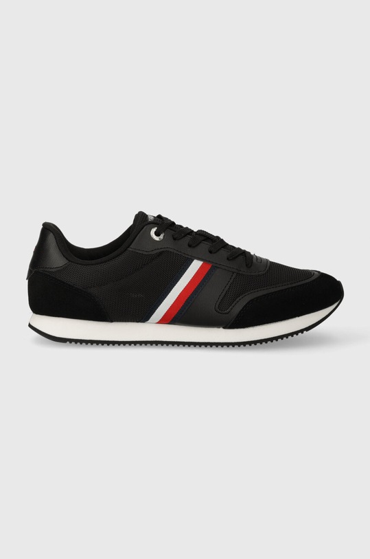Αθλητικά Tommy Hilfiger ESSENTIAL STRIPES RUNNER απομίμηση σουέτ μαύρο FW0FW07450