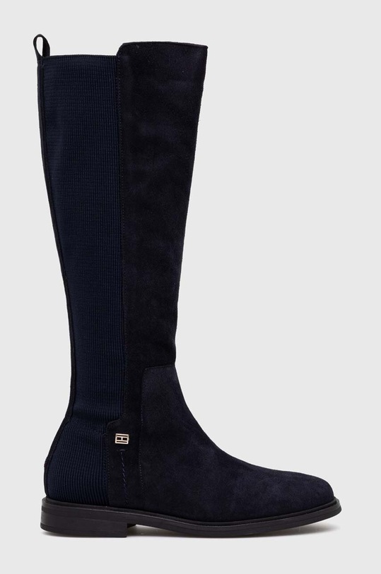 Kozačky Tommy Hilfiger TOMMY ESSENTIALS LONGBOOT textilní námořnická modř FW0FW07476