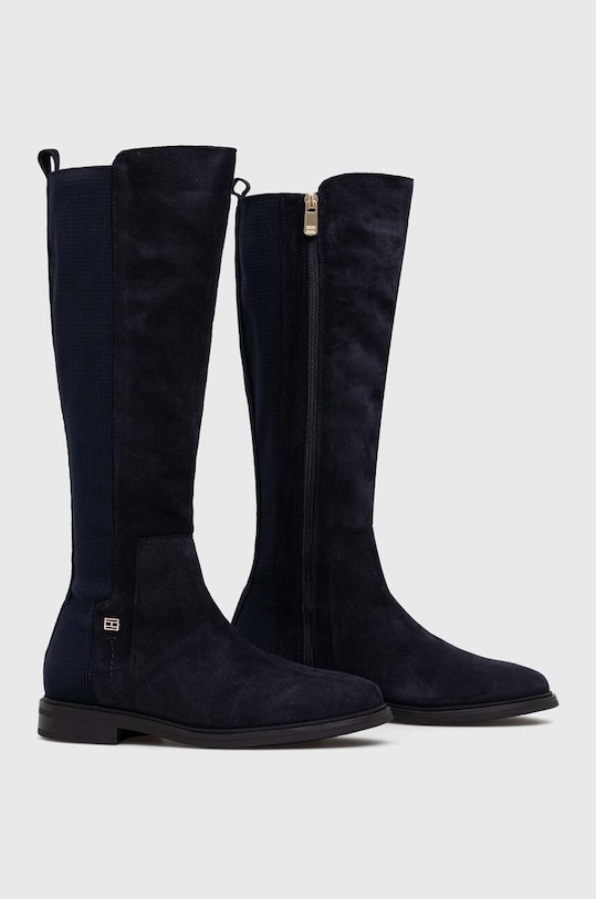 Kozačky Tommy Hilfiger TOMMY ESSENTIALS LONGBOOT FW0FW07476 námořnická modř AW23