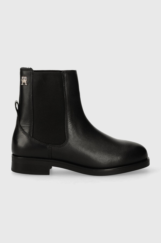 Tommy Hilfiger sztyblety skórzane ELEVATED ESSENT THERMO BOOTIE płaski czarny FW0FW07483