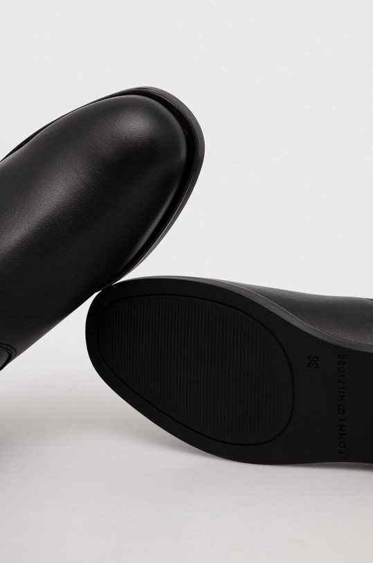 Δερμάτινες μπότες Tommy Hilfiger ELEVATED ESSENT THERMO LONGBOOT μαύρο FW0FW07484