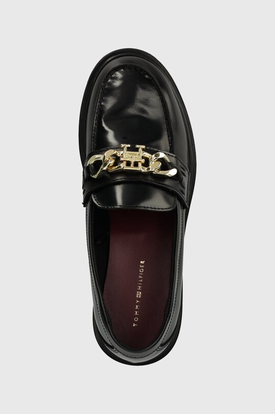 Δερμάτινα μοκασίνια Tommy Hilfiger TH CHAIN LOAFER μαύρο FW0FW07517