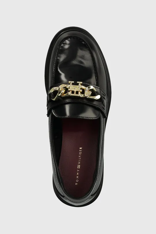 Tommy Hilfiger mocasini de piele TH CHAIN LOAFER negru FW0FW07517