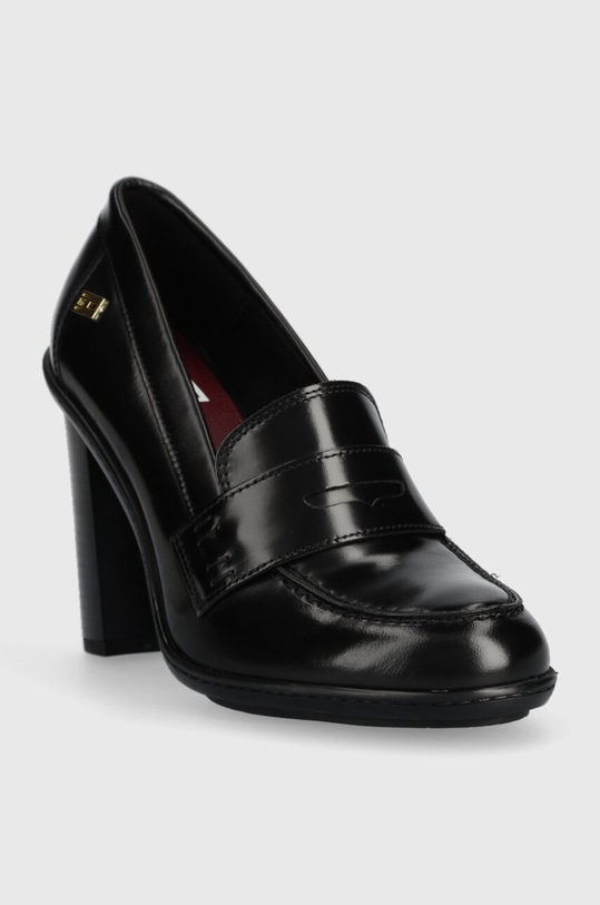 Tommy Hilfiger czółenka skórzane TOMMY ESSENTIAL LOAFER PUMP FW0FW07532 czarny AW23