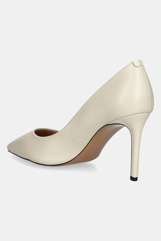 Obuwie Tommy Hilfiger szpilki skórzane ESSENTIAL POINTED PUMP FW0FW07533 beżowy