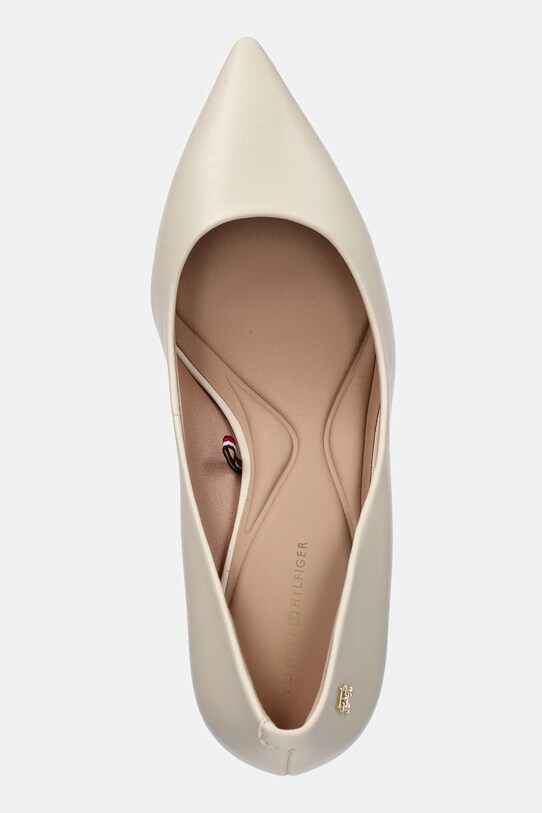 Tommy Hilfiger szpilki skórzane ESSENTIAL POINTED PUMP beżowy FW0FW07533
