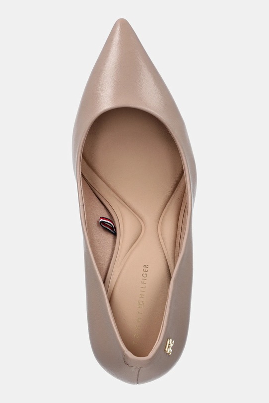 Tommy Hilfiger szpilki skórzane ESSENTIAL POINTED PUMP beżowy FW0FW07533