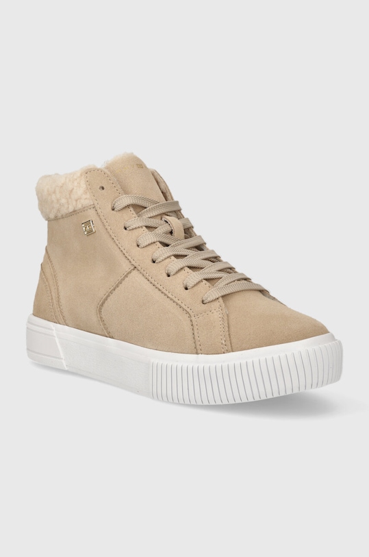 Tommy Hilfiger sneakersy zamszowe VULC SUEDE SNEAKER HI FW0FW07549 beżowy AW23