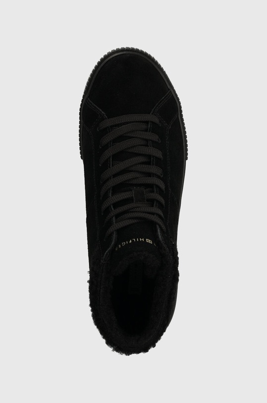 Superge iz semiša Tommy Hilfiger VULC SUEDE SNEAKER HI črna FW0FW07549