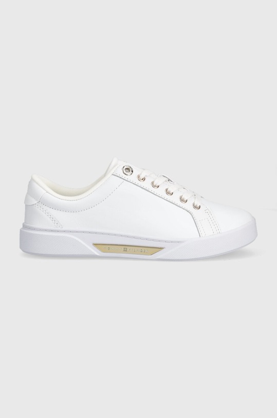 Tommy Hilfiger sneakersy skórzane GOLDEN HW COURT SNEAKER płaska biały FW0FW07560