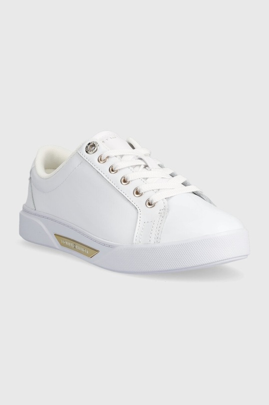 Tommy Hilfiger sneakersy skórzane GOLDEN HW COURT SNEAKER FW0FW07560 biały AW23