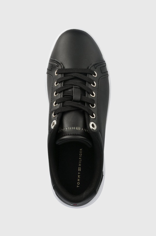 Δερμάτινα αθλητικά παπούτσια Tommy Hilfiger GOLDEN HW COURT SNEAKER μαύρο FW0FW07560
