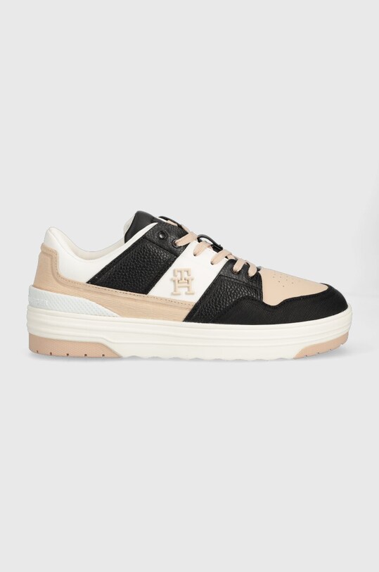Δερμάτινα αθλητικά παπούτσια Tommy Hilfiger TH PREMIUM LO BASKET SNEAKER φλατ λευκό FW0FW07564