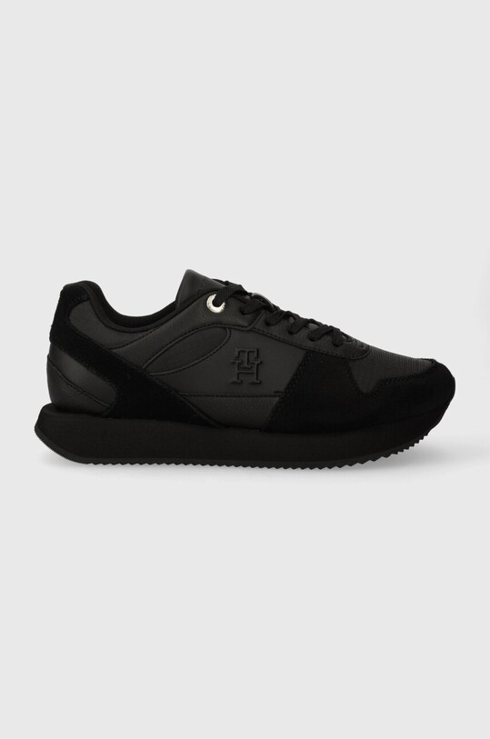 Шкіряні кросівки Tommy Hilfiger TH ESSENTIAL RUNNER пласка чорний FW0FW07585