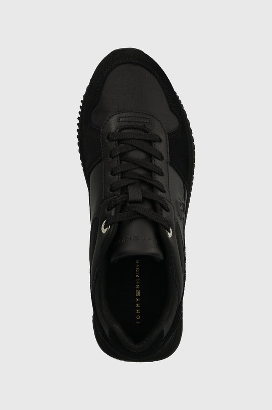 Δερμάτινα αθλητικά παπούτσια Tommy Hilfiger TH ESSENTIAL RUNNER μαύρο FW0FW07585