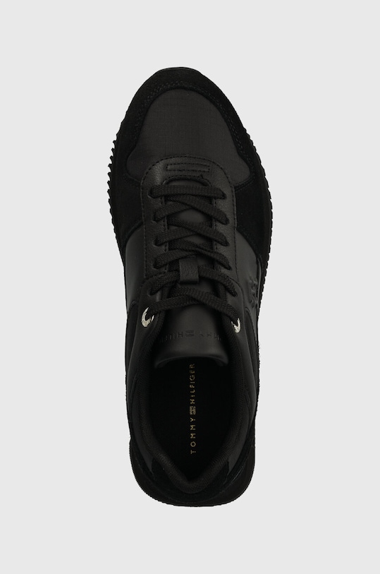 Kožené tenisky Tommy Hilfiger TH ESSENTIAL RUNNER čierna FW0FW07585