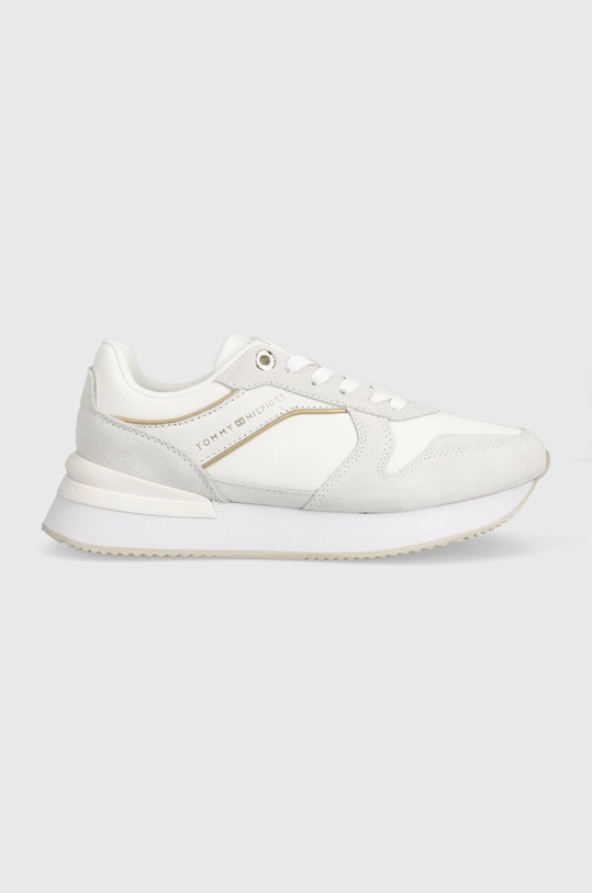 Superge Tommy Hilfiger ELEVATED FEMININE RUNNER Semiš bela FW0FW07594