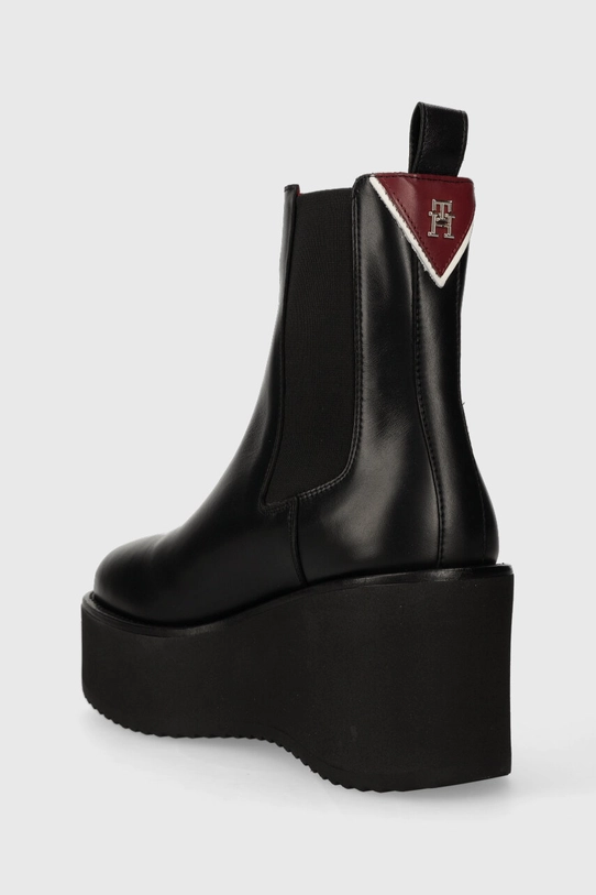 Boty Kožené kotníkové boty Tommy Hilfiger ELEVATED WEDGE BOOTIE FW0FW07657 černá