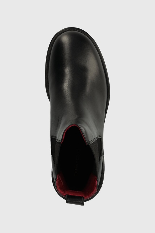 Tommy Hilfiger sztyblety skórzane ELEVATED WEDGE BOOTIE czarny FW0FW07657