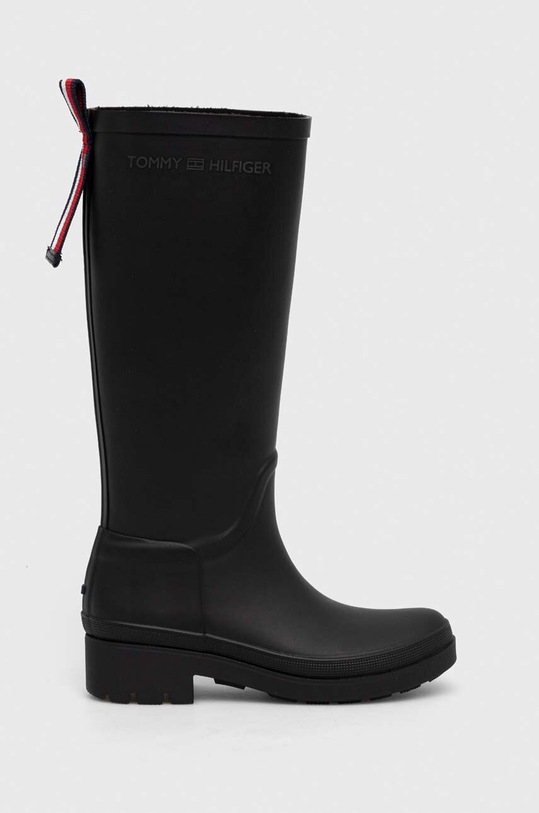 Tommy Hilfiger cizme TOMMY RUBBERBOOT negru FW0FW07665