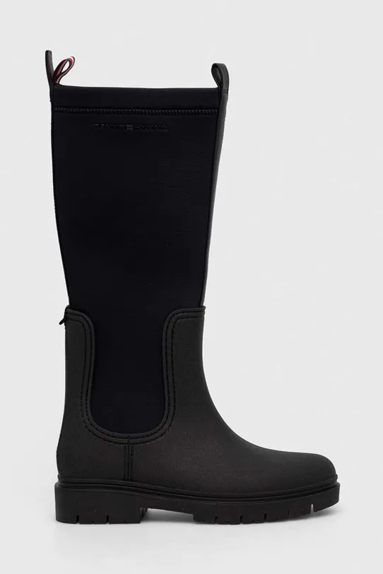 Tommy Hilfiger cizme ESSENTIAL TOMMY RAINBOOT neizolat negru FW0FW07666