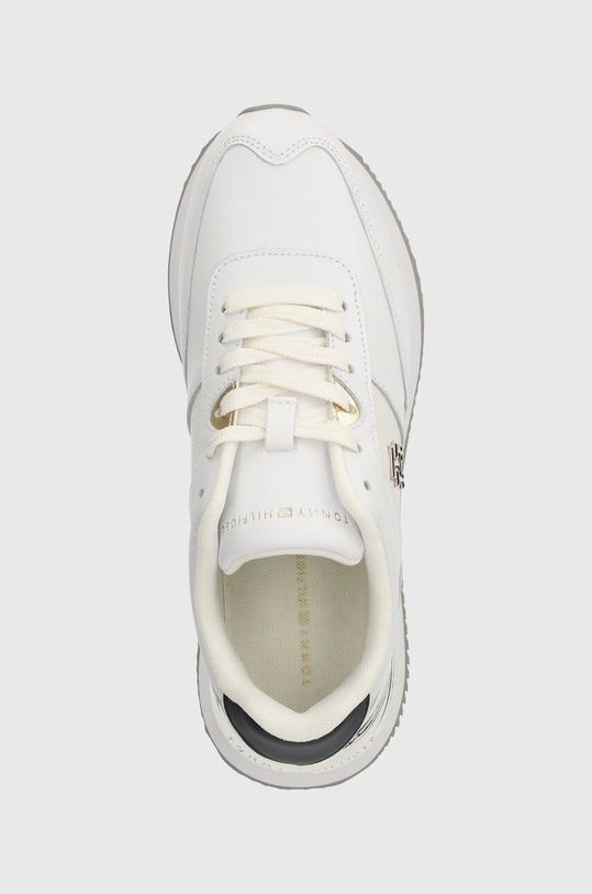 Δερμάτινα αθλητικά παπούτσια Tommy Hilfiger TH ELEVATED FEMININE RUNNER GLD λευκό FW0FW07306