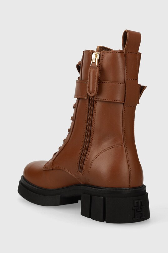 Obuwie Tommy Hilfiger workery skórzane COOL FEMININE BIKERBOOT FW0FW07322 brązowy