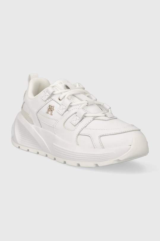 Tommy Hilfiger sneakers in pelle TH PREMIUM RUNNER LTHR FW0FW07340 bianco AW23