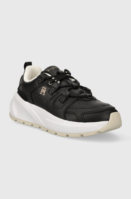 Tommy Hilfiger sneakersy skórzane TH PREMIUM RUNNER LTHR FW0FW07340 czarny AW23