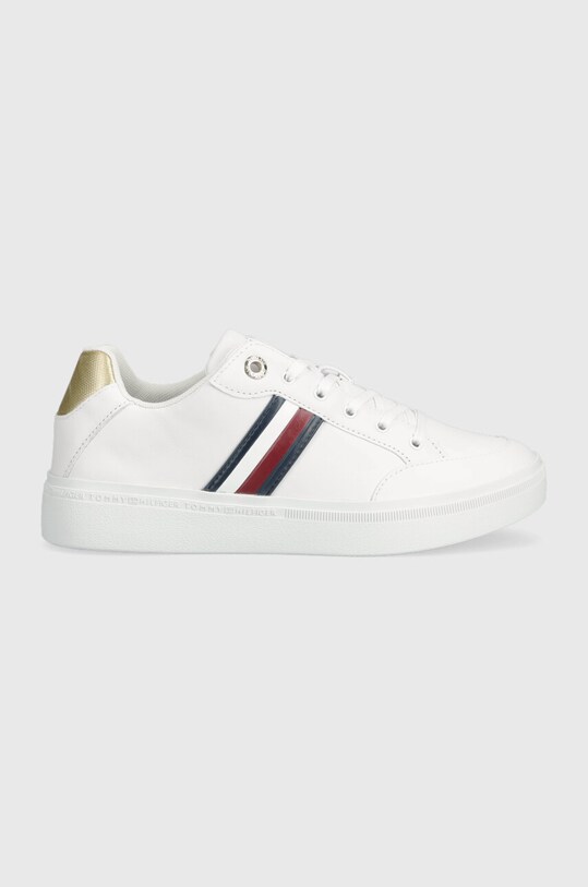Tommy Hilfiger sneakersy skórzane ELEVATED GLOBAL STRIPES SNEAKER płaska biały FW0FW07446