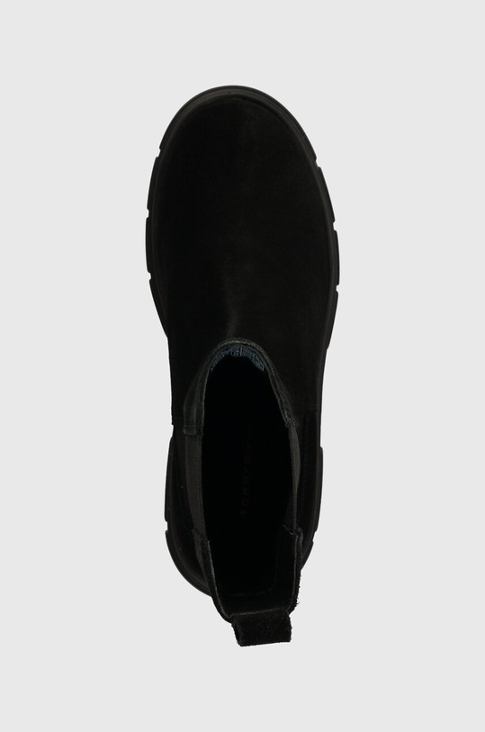 Semišové kotníkové boty Tommy Hilfiger ESSENTIAL SUEDE CHELSEA BOOT černá FW0FW07489