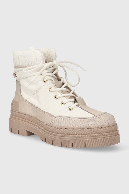 Členkové topánky Tommy Hilfiger TH MONOGRAM OUTDOOR BOOT FW0FW07502 biela AW23