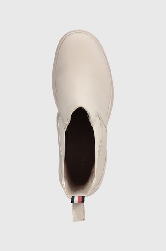 Topánky chelsea Tommy Hilfiger RUBBERIZED MID HEEL BOOT béžová FW0FW07520