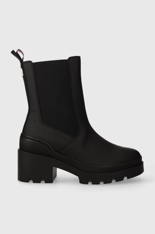 Ботинки Tommy Hilfiger RUBBERIZED MID HEEL BOOT без утепления чёрный FW0FW07520