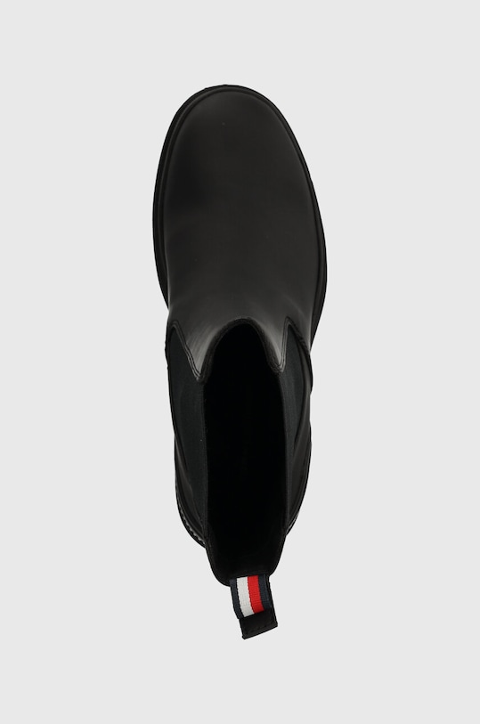 Boty s gumou Tommy Hilfiger RUBBERIZED MID HEEL BOOT černá FW0FW07520