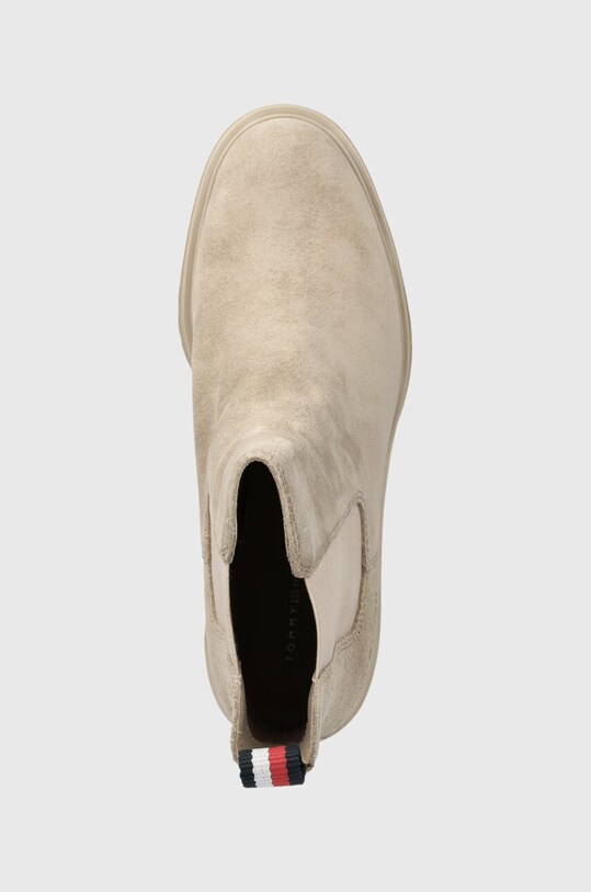 Tommy Hilfiger sztyblety zamszowe ESSENTIAL MIDHEEL SUEDE BOOTIE beżowy FW0FW07522