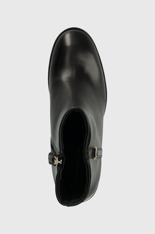 Tommy Hilfiger botki skórzane FEMININE TH HARDWARE MID BOOTIE czarny FW0FW07539