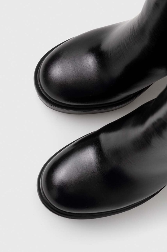 Кожени боти челси Tommy Hilfiger CHELSEA ELEVATED PLATEAU CHELSEA BOOTIE FW0FW07542 черен