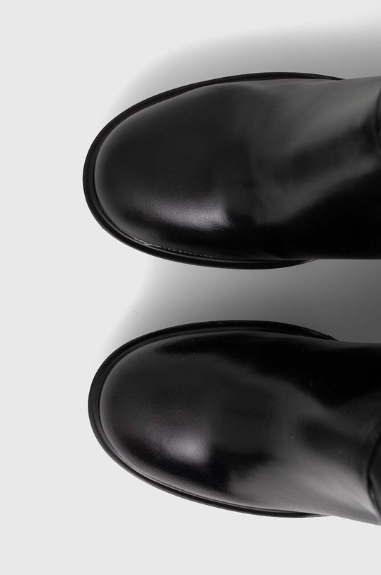 Tommy Hilfiger kozaki skórzane ELEVATED PLATEAU LONGBOOT czarny FW0FW07545