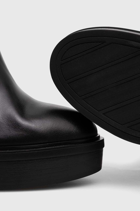 Tommy Hilfiger kozaki skórzane ELEVATED PLATEAU LONGBOOT FW0FW07545 czarny