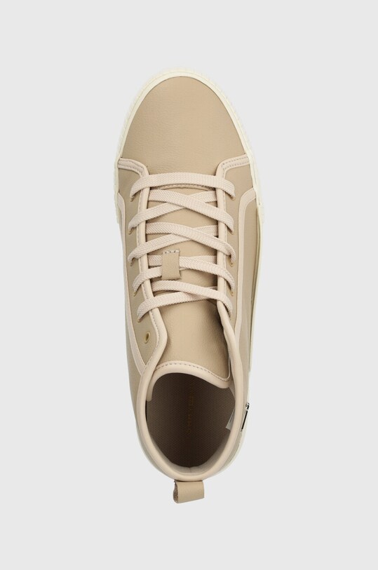 Δερμάτινα αθλητικά παπούτσια Tommy Hilfiger VULC TH LEATHER SNEAKER HI μπεζ FW0FW07550