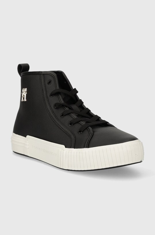 Tommy Hilfiger sneakersy skórzane VULC TH LEATHER SNEAKER HI FW0FW07550 czarny AW23